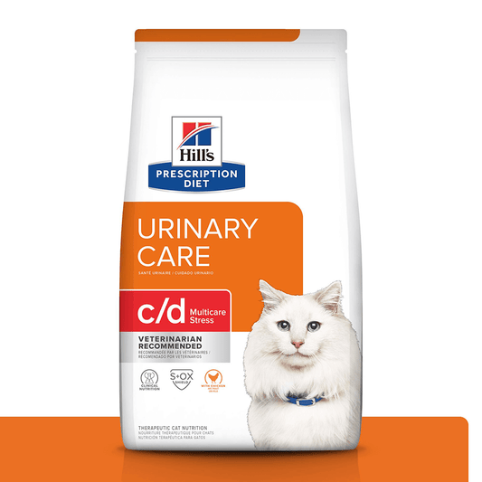 Comida especial para gatos adultos Hills c/d Estrés Cuidado Urinario 4 Lb