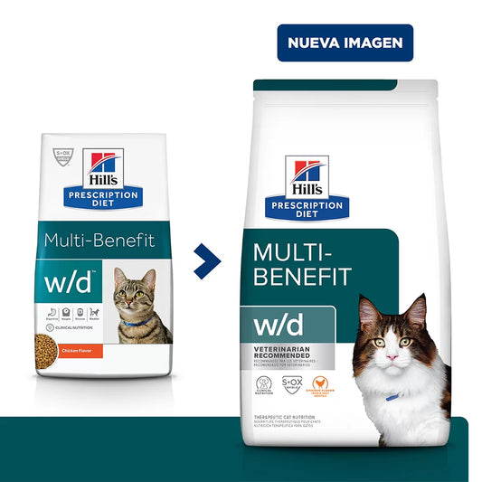 Comida especial para gatos Hills w/d Cuidado Digestivo / Manejo de Peso 4 Lb
