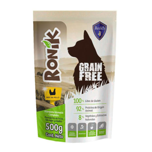 Comida humeda para perro RONIK GRAIN FREE POLLO sobre de 500gr