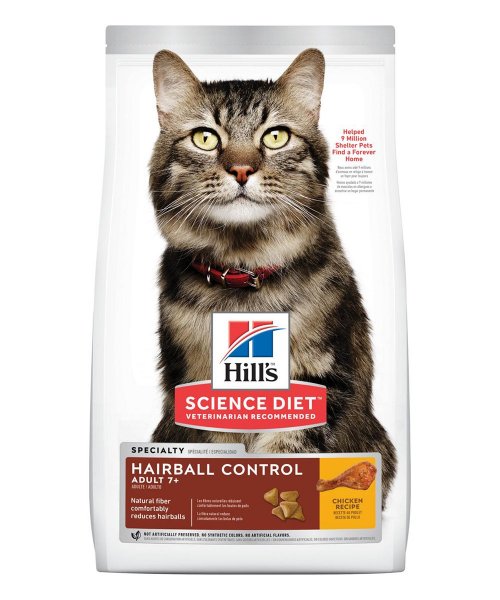 Comida para gatos adultos Hills Adult 7+ Hairball Control