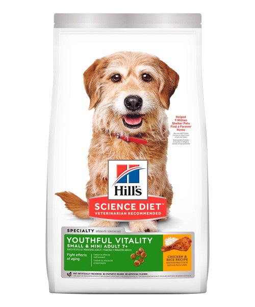 Comida para perros mayores Hills Adult 7+ Youthful Vitality Small and Mini  Toy Breed