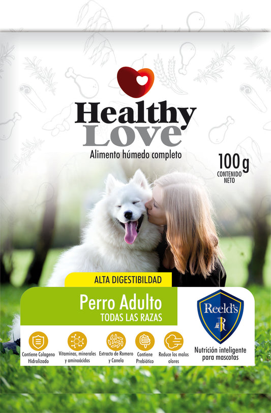 Comida para perros Healthy Love Perros Adultos 100gr x 6 Sobres 600gr