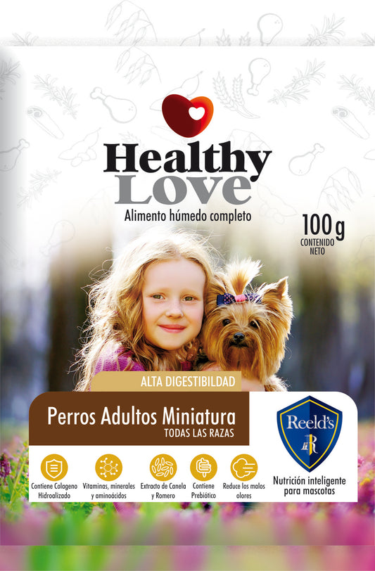 Comida para perros Healthy Love Perros Adultos Miniatura sobre de 100gr x 6 unidades 600gr