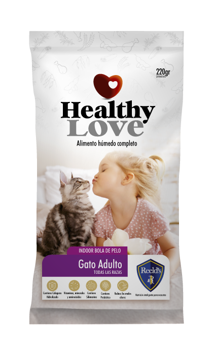 Comida Húmeda para gatos HEALTHY LOVE GATOS ADULTOS POLLP sobres de 220gr c/u