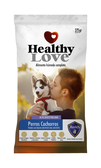 Comida para perros Healthy Love Perros cachorros caja por 12 sobres de 275gr c/u