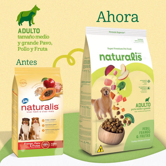 Comida para Perro Naturalis Adulto Raza Mediana Grande Pollo, Pavo y Frutas