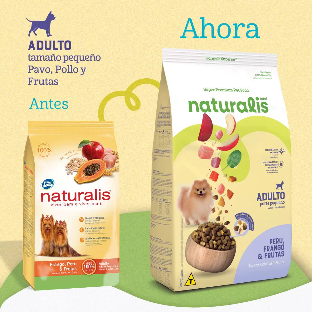 Comida para Perro Naturalis Adulto Raza Pequeña Pollo, Pavo y Frutas