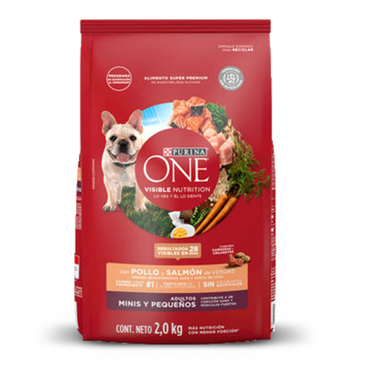 PURINA ONE ADULTOS MINI Y PEQUENOS POLLO Y SALMON