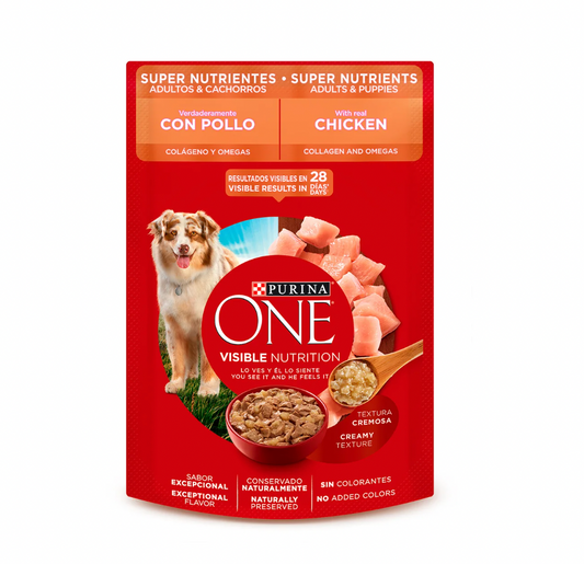 PURINA SUPER NUTRIENTES COMIDA HUMEDA PARA PERROS ADULTOS Y CACHORROS POLLO