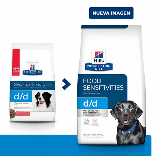 Comida para perros con sensibilidad cutánea Hills Prescription Diet d/d Canine Skin Support Potato and Salmon Formula