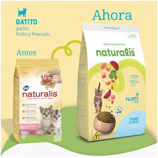 Comida para Gatito Cachorro Naturalis Pollo y Pescado