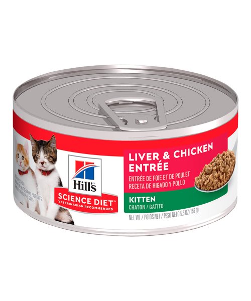 Alimento húmedo para gatitos Hills Kitten Hígado y Pollo 5,5 Oz