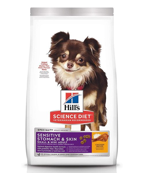 Comida Hills para perros adultos razas pequeñas piel y estomago sensible 4 Lb