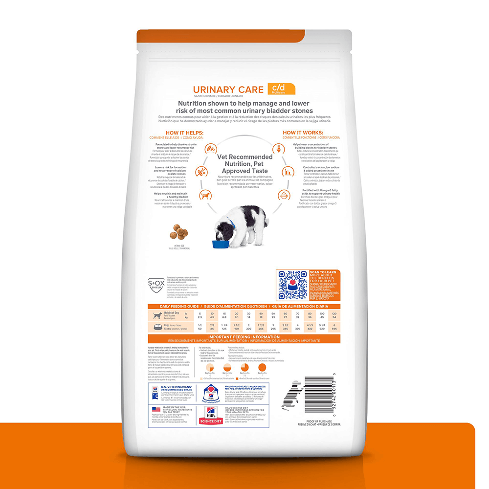 HILLS PRESCRIPTION DIET PARA PERROS URO c/d MULTICARE CHICKEN 8,5LB