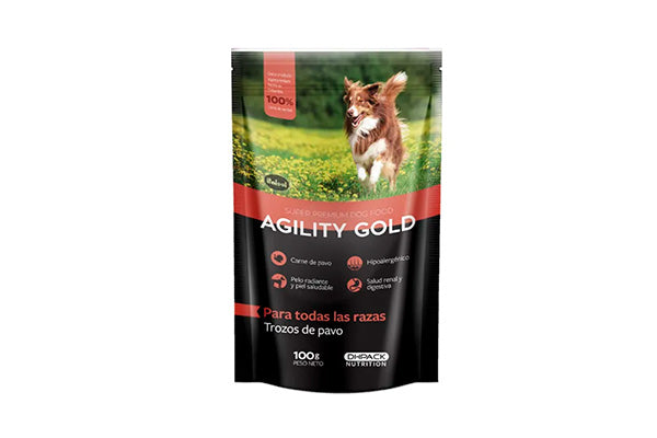 Agility Gold Comida Húmeda Trozos de Pavo 12 x 100 Gr