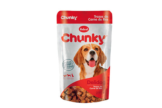 Chunky Delidog Trozos de Carne de Res 12 x 100g