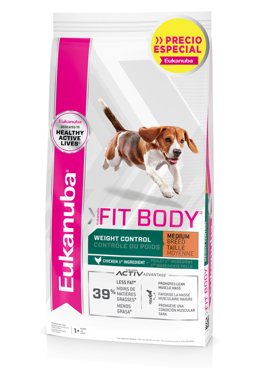 COMIDA PARA PERRO EUKANUBA MEDIUM ADULTO FIT BODY