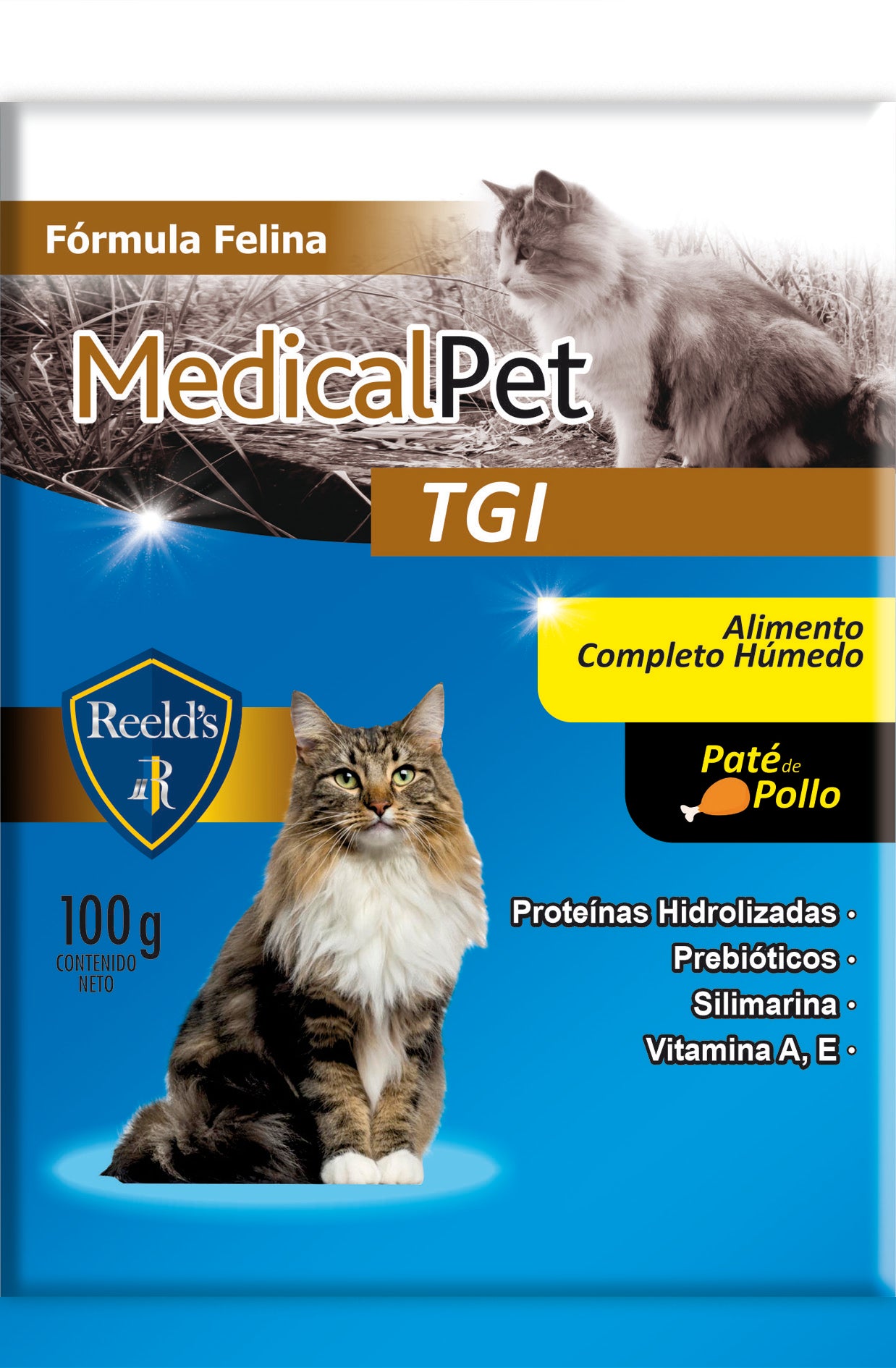 Alimento Húmedo para gatos Medical Pet TGI  x 6 sobres de 100gr c/u