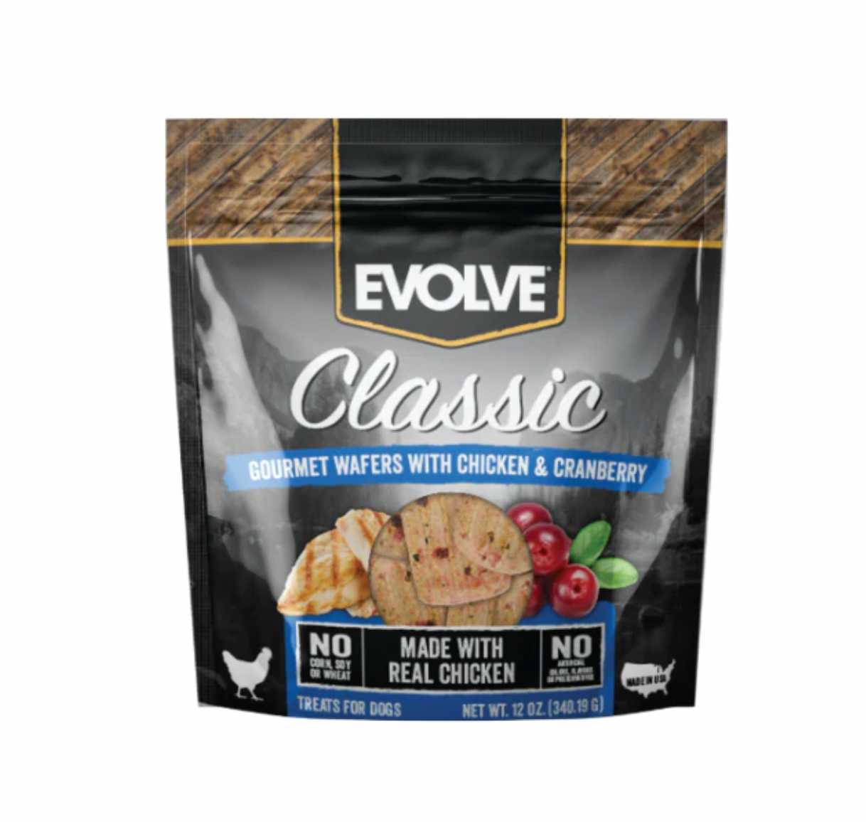 EVOLVE DOG SNACK WAFFERS CHICKEN