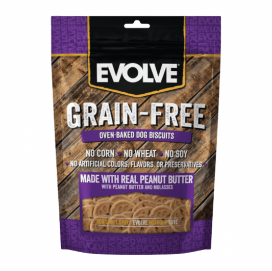 EVOLVE SNAKCS DOG GRAIN FREE BISCUIT MANTEQUILLA DE MANI