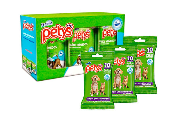 Petys Paños humedos 10 caja x 12